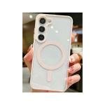 Galaxy S24 Hybrid Clear Case w/ Magsafe Pink Edge (Retail Packaged)