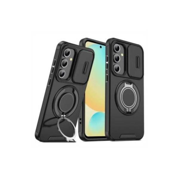 Galaxy S25 Magsafe Case w/ Large Rotate Ring Stand Black (Premium Package)