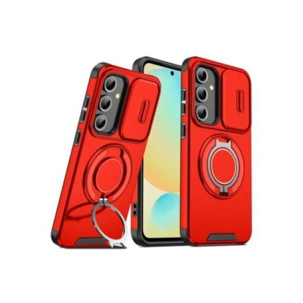 Galaxy S25 Magsafe Case w/ Large Rotate Ring Stand Red (Premium Package)