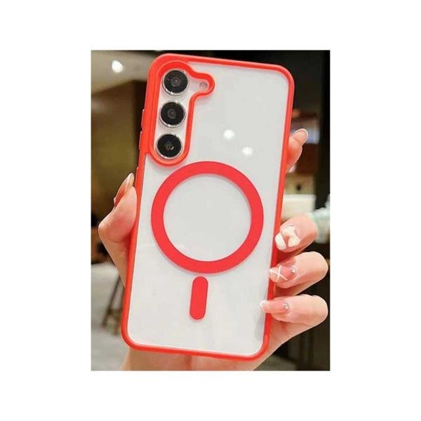 Galaxy S24 Hybrid Clear Case w/ Magsafe Red Edge (Retail Packaged)