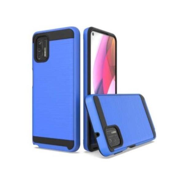 Motorola G Stylus 2021 Hybrid Texture Brushed Metal Case, Blue