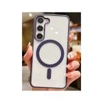 Galaxy S24 Plus Hybrid Clear Case w/ Magsafe Purple Edge (Retail Packaged)