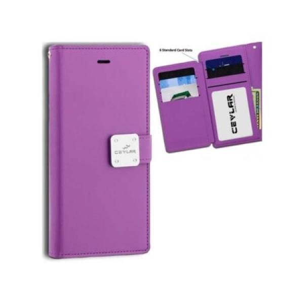 Galaxy S24 Plus luxurious synthetic PU leather 6 Card Slots Infolio, Violet (Retail Packaged)