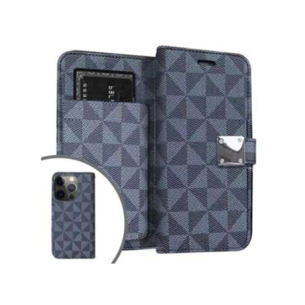 Galaxy S24 Ultra Premium Fabric Wallet Pouch 6 Card Slots Dark Blue (Retail Packaged)