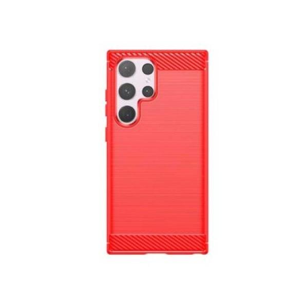 Galaxy S24 Ultra New Texture Brushed Metal Case, Red