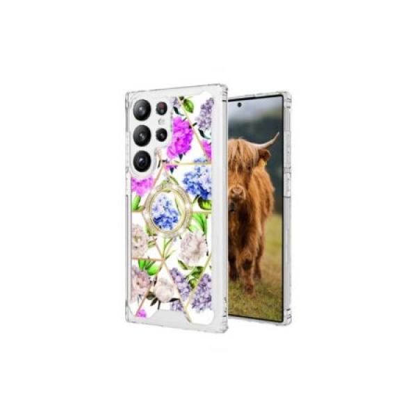 Galaxy S24 Ultra Premium IMD Ring Stand Case design #5 (Retail Packaged)