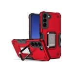 Galaxy S25 Hybrid ShockProof Magnetic RingStand Case Red (Premium Package)