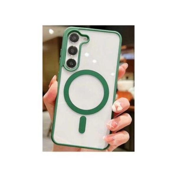Galaxy S25 Hybrid Clear Case w/ Magsafe Green Edge (Premium Package)