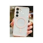 Galaxy S25 Hybrid Clear Case w/ Magsafe Pink Edge (Premium Package)