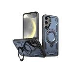 Galaxy S25 Hybrid Case w/ Large Twisting Magsafe Ring Stand Blue (Premium Package)