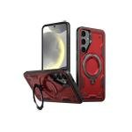 Galaxy S25 Hybrid Case w/ Large Twisting Magsafe Ring Stand Red (Premium Package)