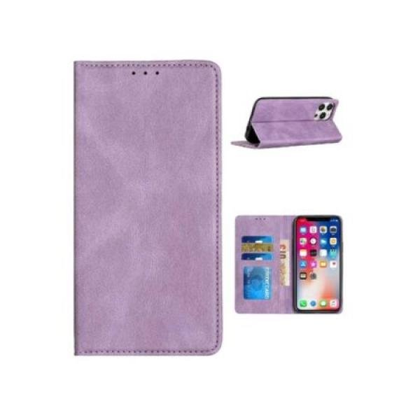 Galaxy S25 Premium Vegan Leather Magnetic Closure Wallet Purple (Premium Package)