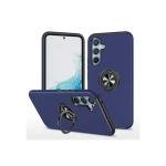 Galaxy S25 Oil Painted Case w/ Flat Magnetic Ring Stand Blue (Premium Package)