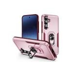Galaxy S25 Hybrid Dual Layer Case w/ Magnetic Ring Stand Pink (Premium Package)